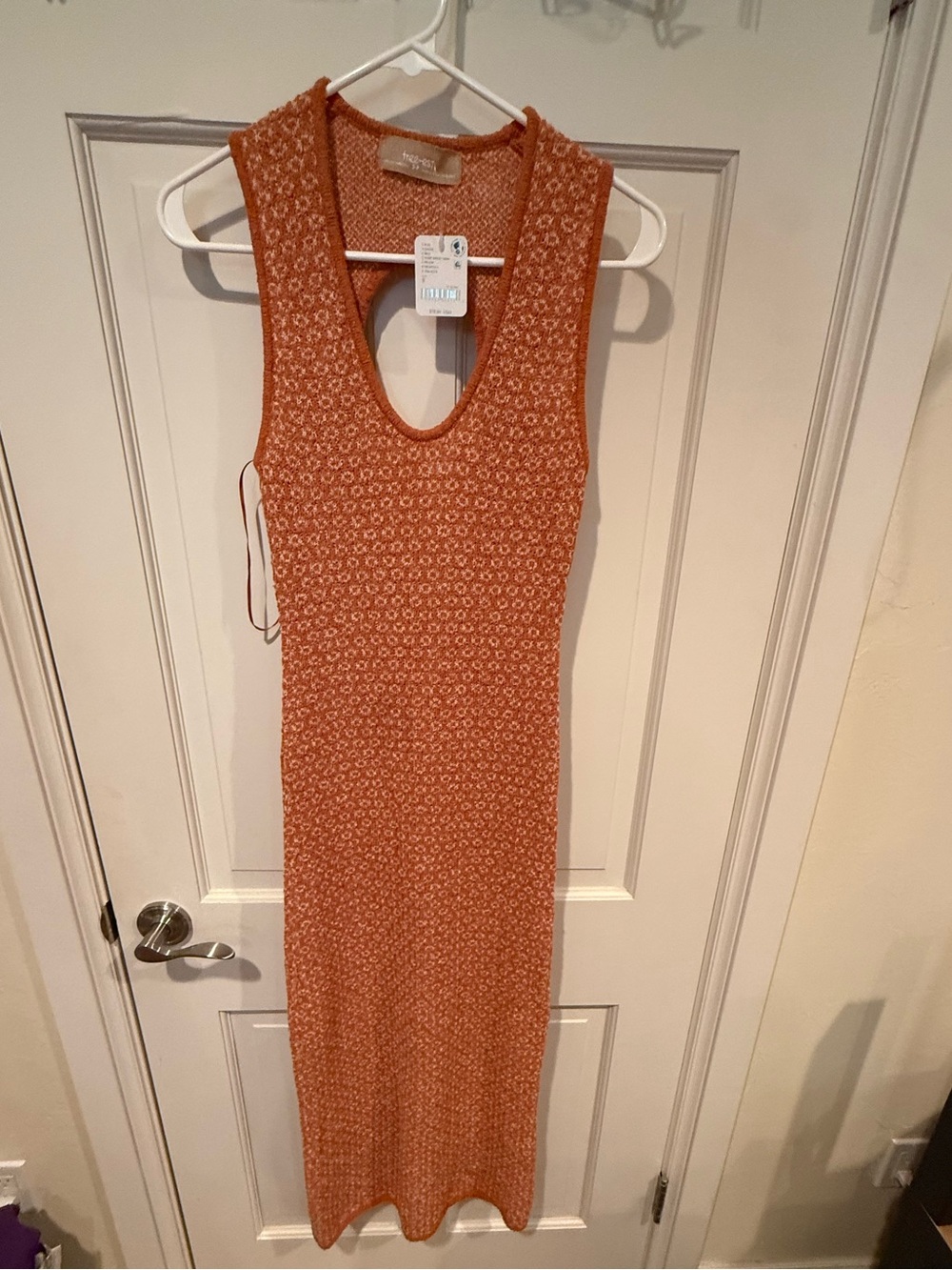 NWT Free People Free-est Genie Sweater Midi Sleeveless Dress Rust Apricot Small